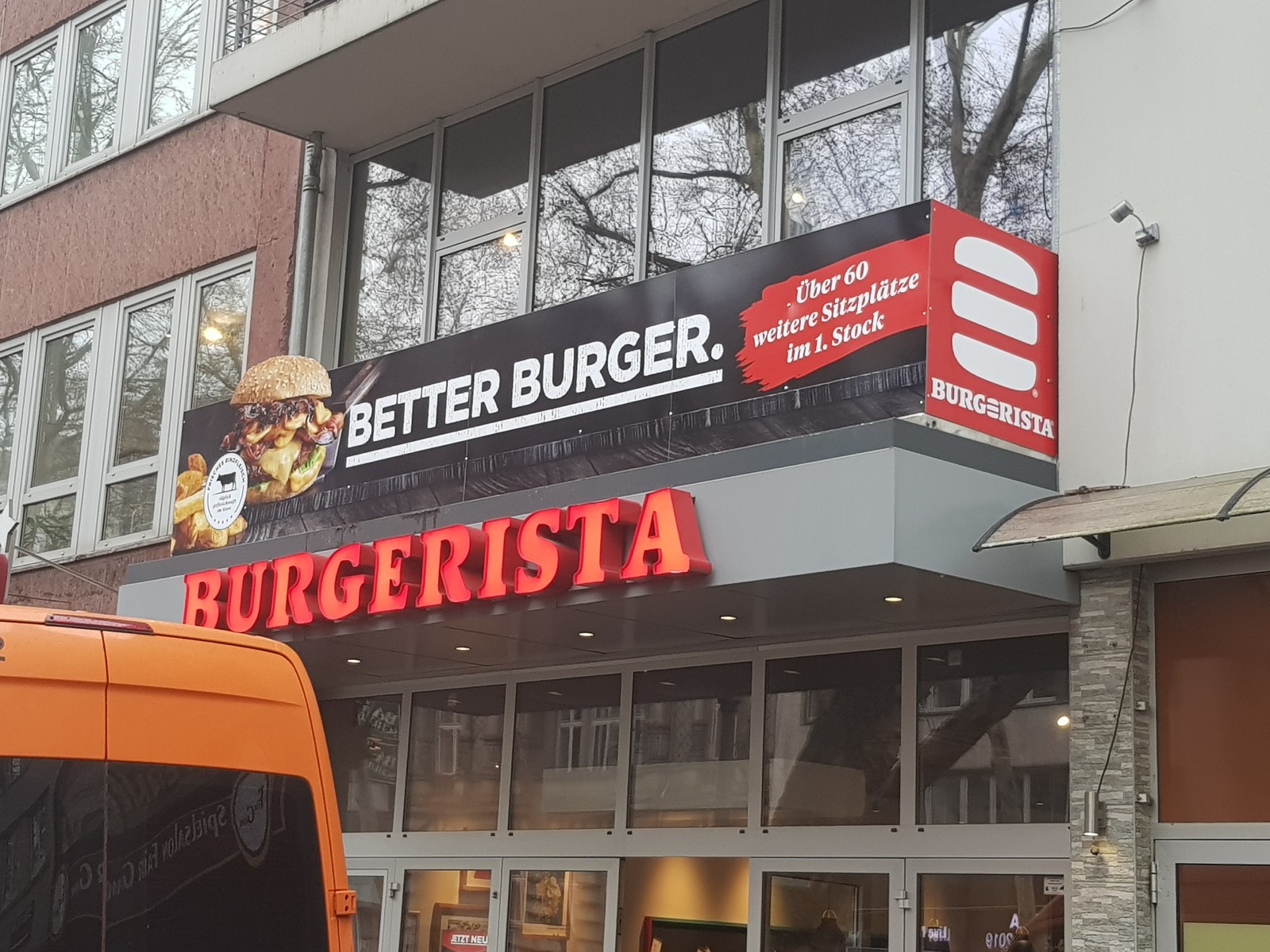 Beleuchtetes Burgerista-Schild