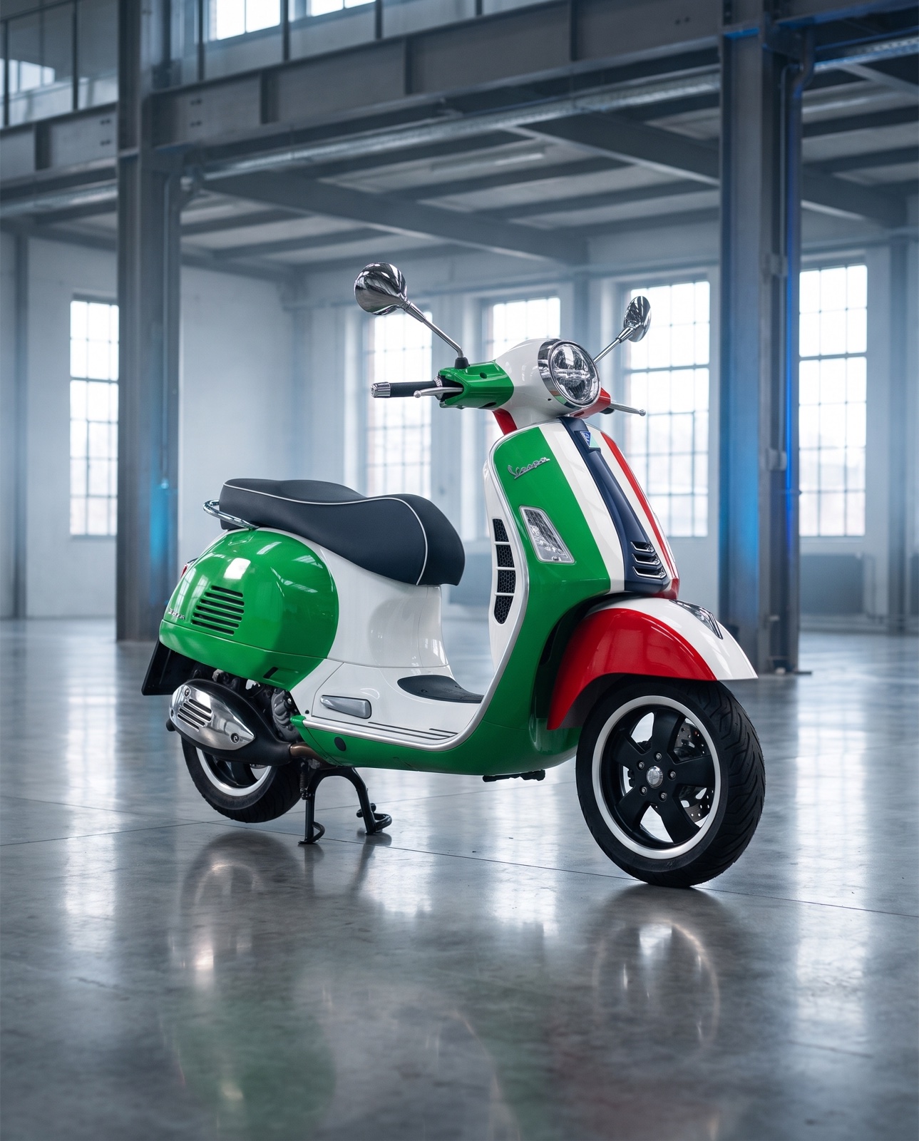 Vespa in Italien-Folierung (Umgebung KI-bearbeitet)